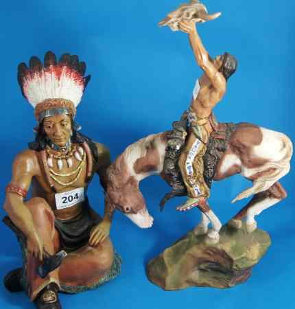 Appraisal: Large Indian figures Prayer to the Healing Spirit And Resin