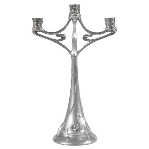 Appraisal: A Kayserzinn Jugendstil pewter candelabrum early th c cm h