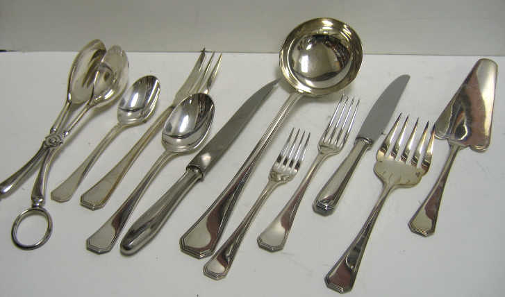 Appraisal: FRENCH CHRISTOFLE PLATED SILVER FLATWARE SET America pattern comprising twelve