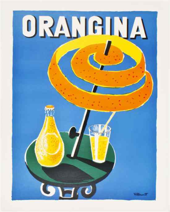 Appraisal: Bernard Villemont French - Orangina vintage poster x inches