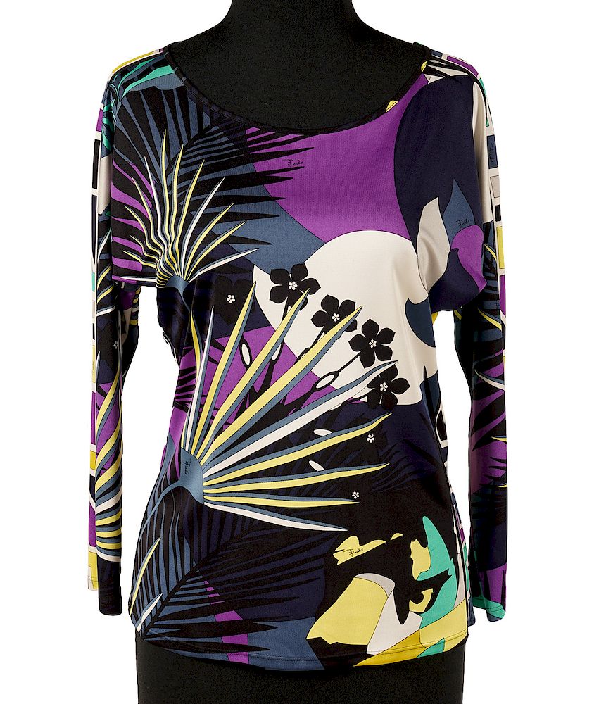 Appraisal: Emilio Pucci Multi-Color Floral Top Size Emilio Pucci floral top