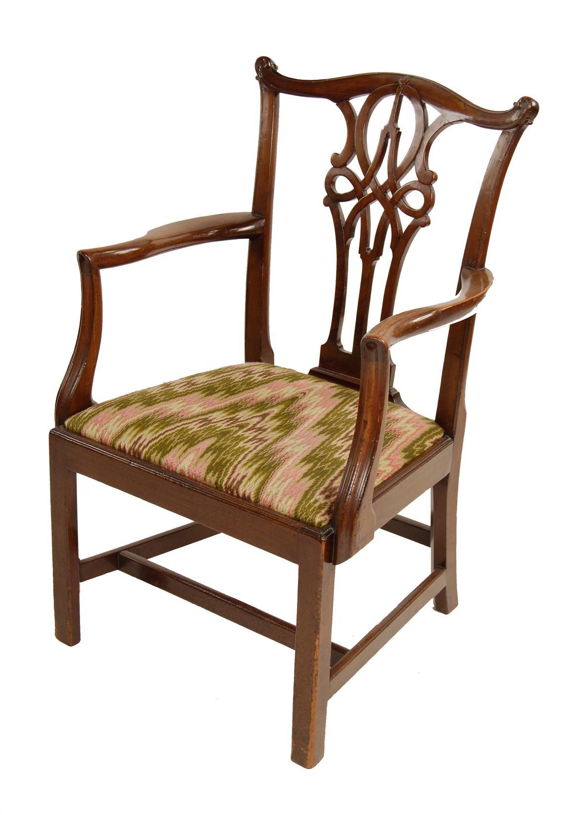 Appraisal: A George III mahogany open armchair