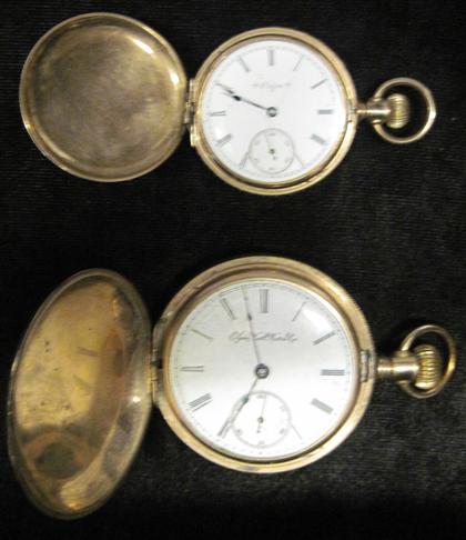 Appraisal: Two hunting case gold filled pocket watches ElginBoth Circular case