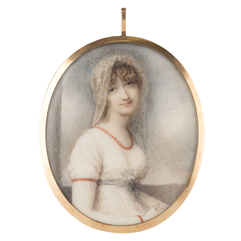 Appraisal: YENGLISH SCHOOL PORTRAIT MINIATURE OF A YOUNG LADY EARLY TH