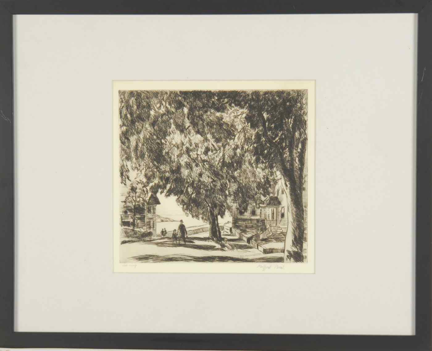 Appraisal: GIFFORD BEALAmerican - North Shore street scene Signed in pencil