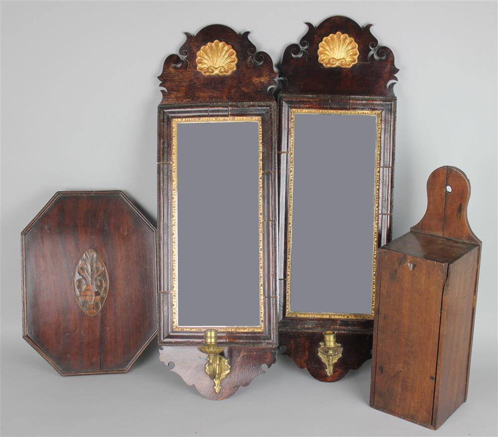 Appraisal: PAIR OF GEORGIAN STYLE PARCEL GILT MIRROR CANDLE SCONCES ALONG