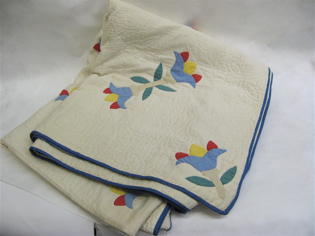 Appraisal: TWO AMERICAN HAND MADE QUILTS c 's both pieced and