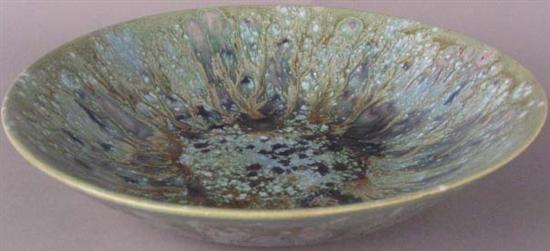 Appraisal: Monterey Pottery Fantasia Bowl Greens and blues H Dia