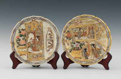 Appraisal: Two Satsuma Porcelain Plates on Stands Late Meiji - Circular