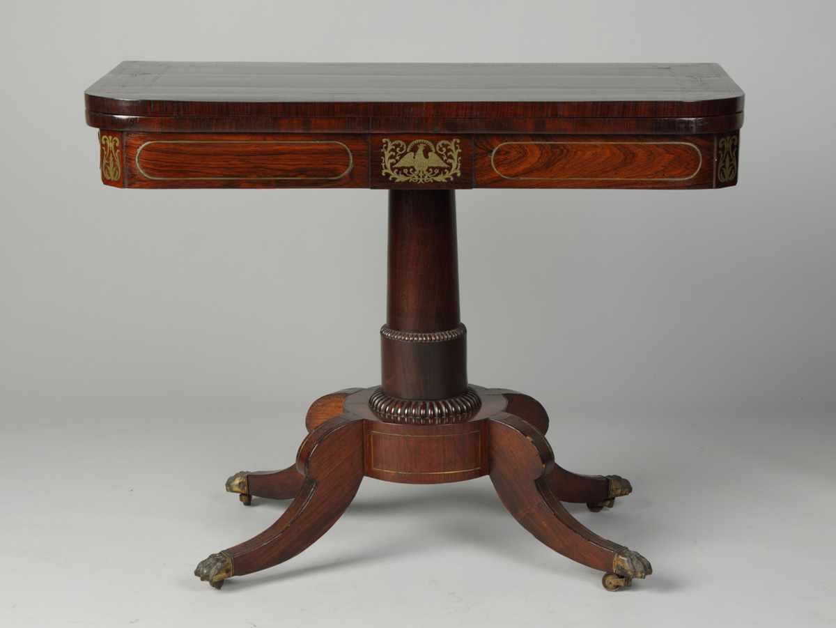 Appraisal: Federal Game Table Rosewood table w eagle inlay Condition Separation