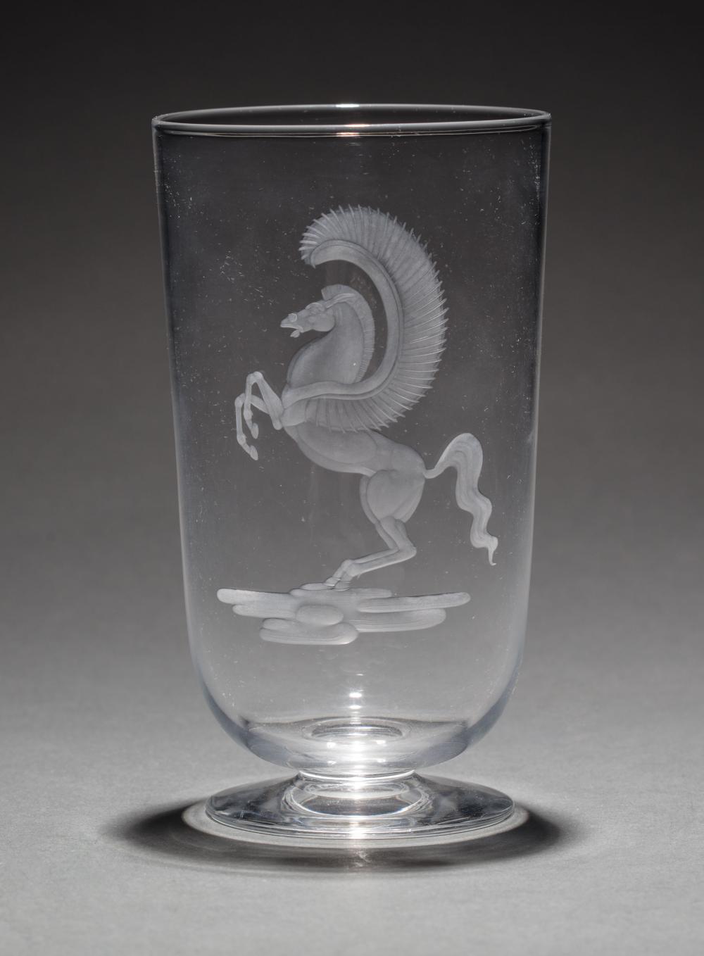 Appraisal: Steuben Glass Pegasus Vase designed by Sidney Waugh before h