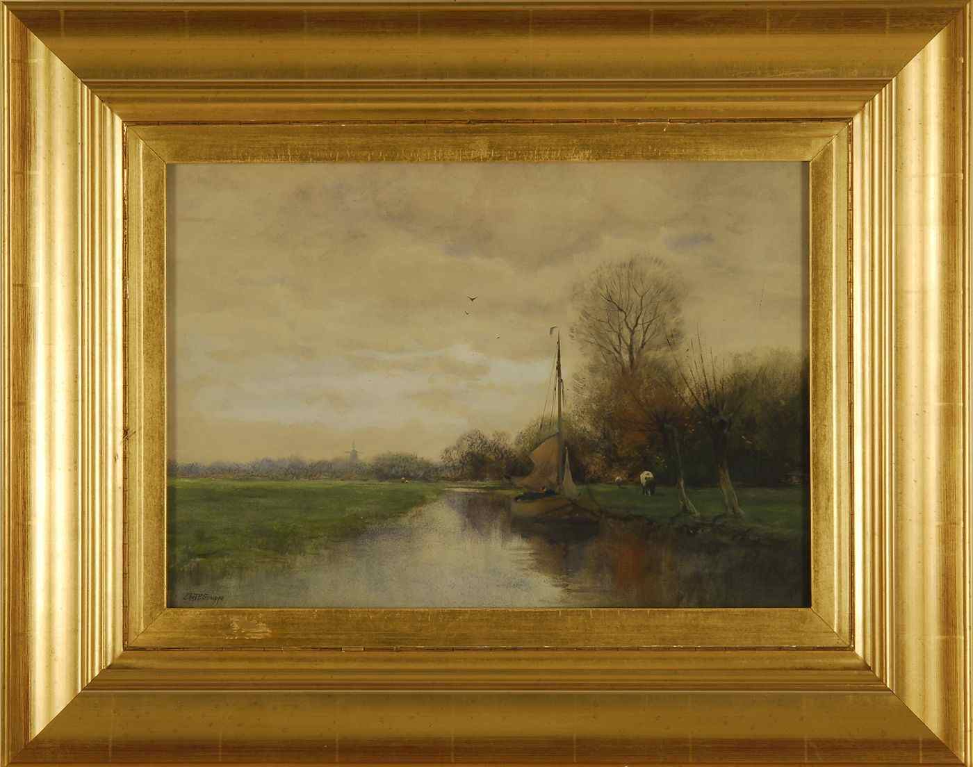 Appraisal: CHARLES PAUL GRUPPEAmerican - Dutch canal scene Signed lower left