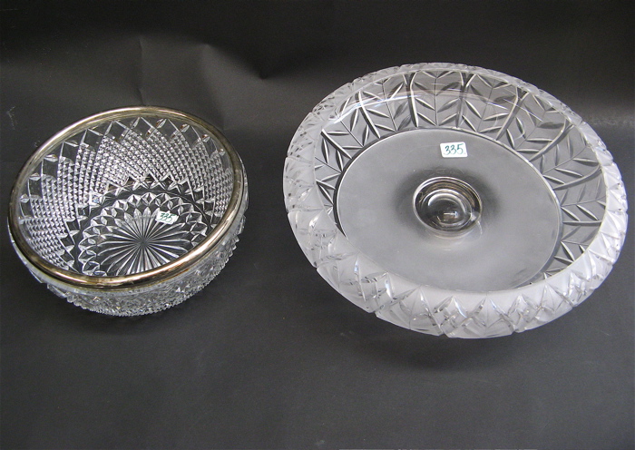 Appraisal: STEUBEN CENTERPIECE BOWL AND CUT GLASS BOWL pieces the Steuben