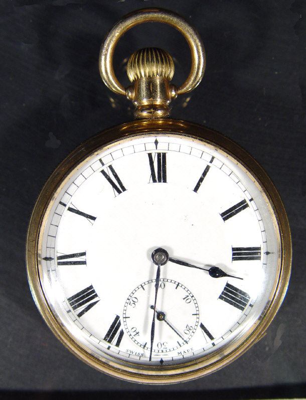 Appraisal: Dennison gold plated gentlemans pocket watch with enamel dial