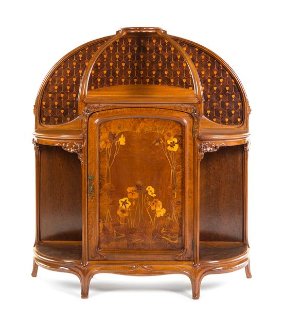 Appraisal: Sale Lot A French Art Nouveau Marquetry Decorated Oak Etagere