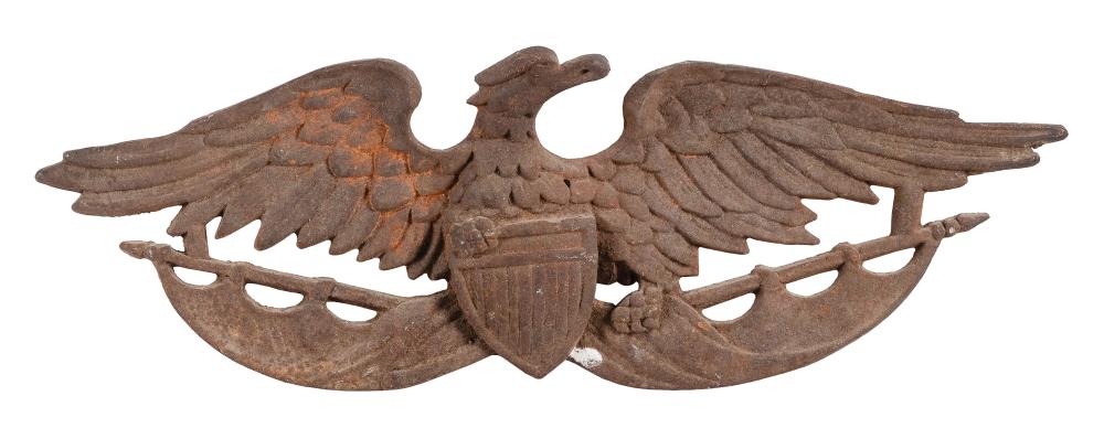 Appraisal: CAST IRON EAGLE LATE TH EARLY TH CENTURY WINGSPAN APPROX