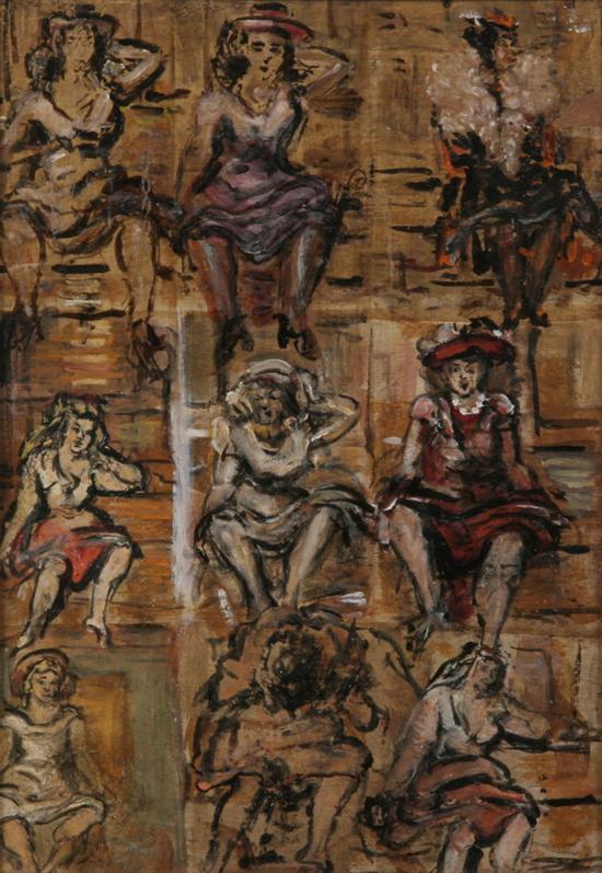 Appraisal: REGINALD MARSH American - FIGURE STUDIES oil on board -