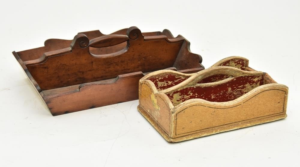 Appraisal: Ornately carved cherry cutlery box early th c h x