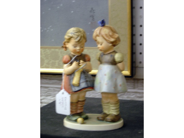 Appraisal: HUMMEL FIGURINE - KNITTING LESSON -