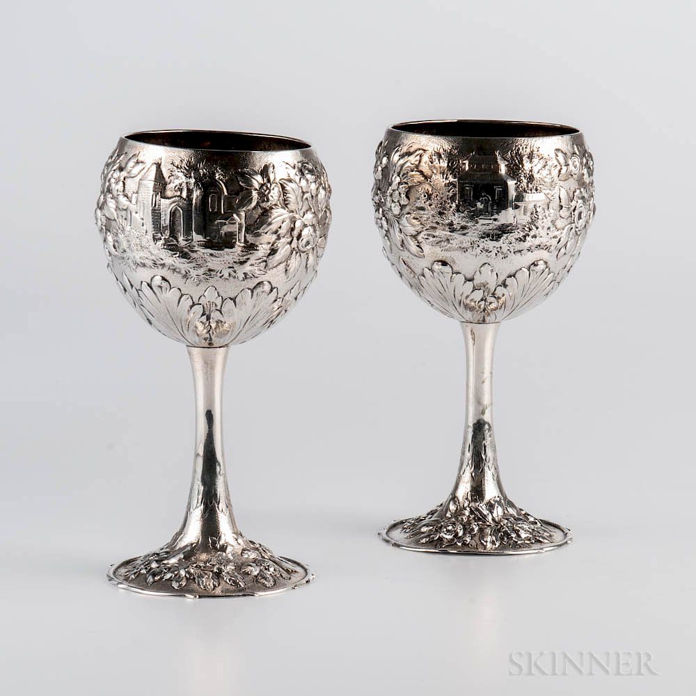 Appraisal: Two S Kirk Son Silver Goblets Two S Kirk Son