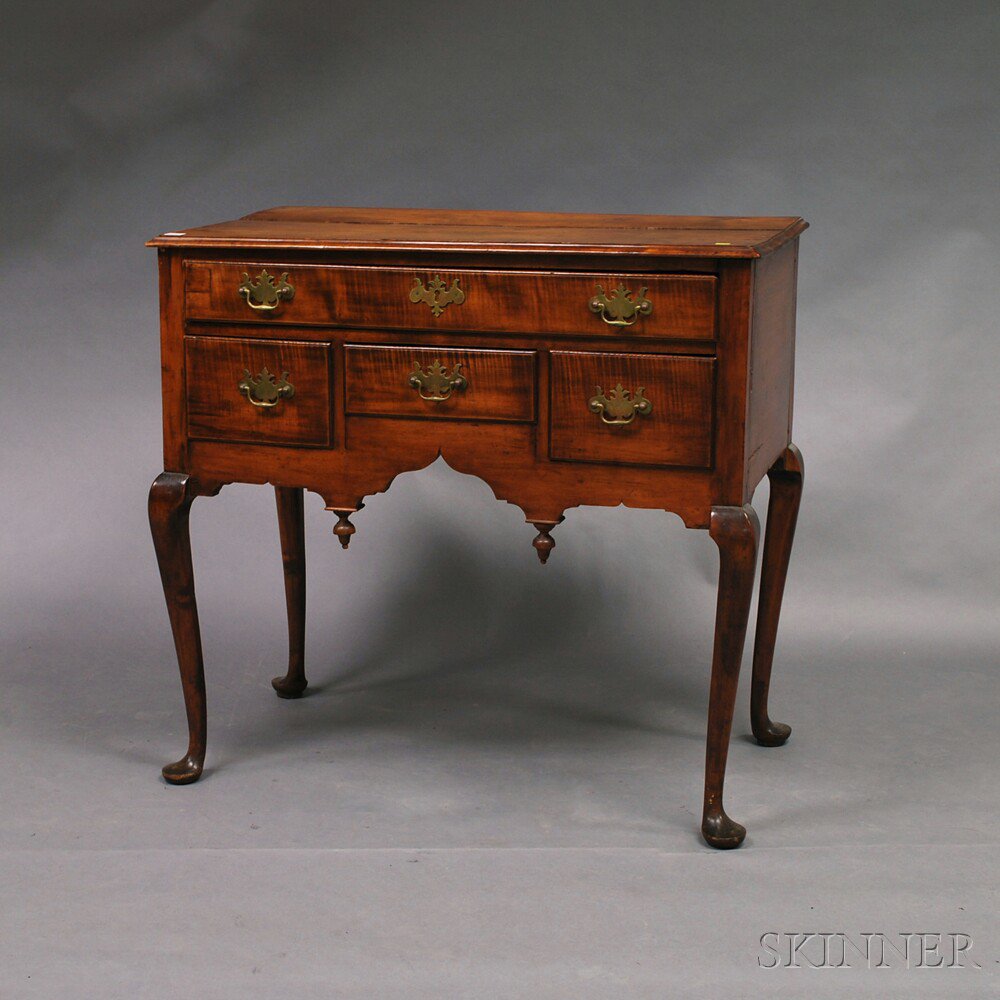 Appraisal: Queen Anne Maple High Chest Base New England th century