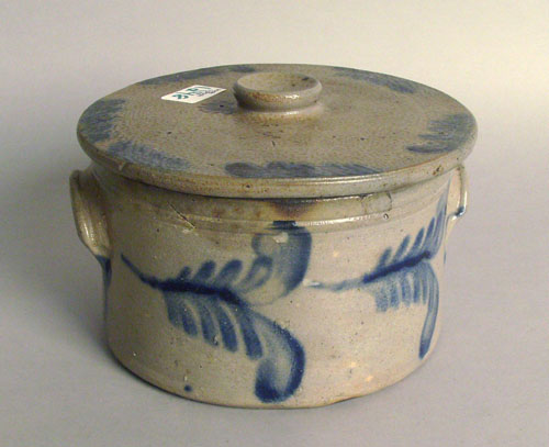 Appraisal: Stoneware lidded butter crock th c h