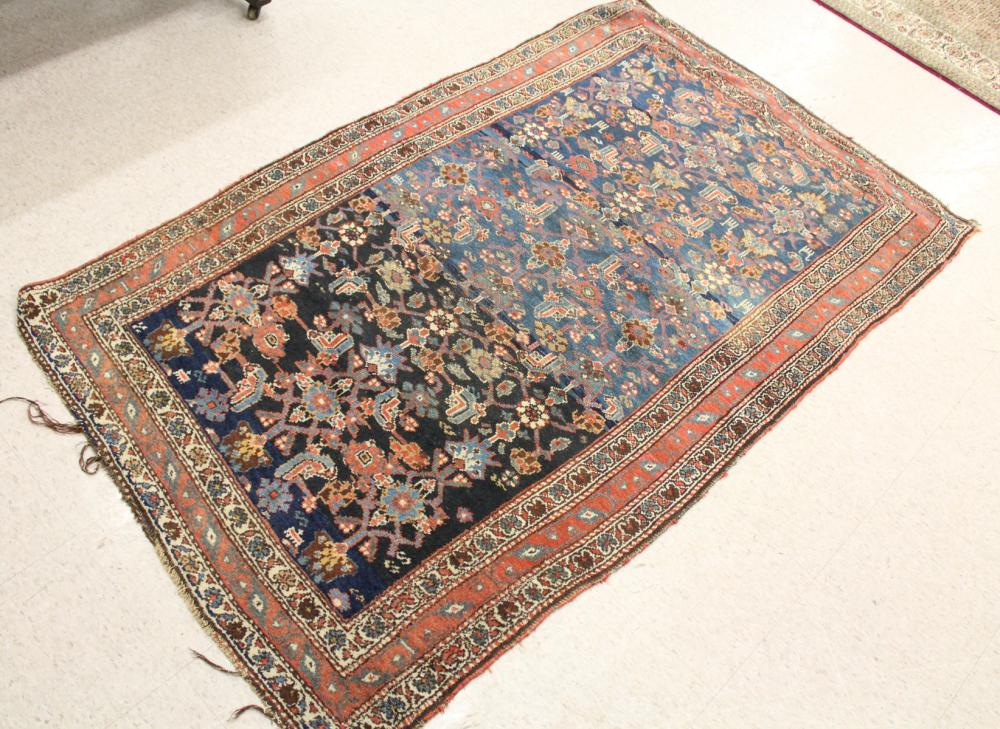 Appraisal: SEMI-ANTIQUE PERSIAN ARE RUG overall stylized floral design on dark