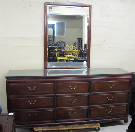 Appraisal: SIX-PIECE ROSEWOOD BEDROOM FURNITURE SET Chinese th century comprising queen