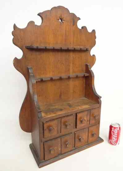 Appraisal: th c hanging spice chest '' W '' Ht