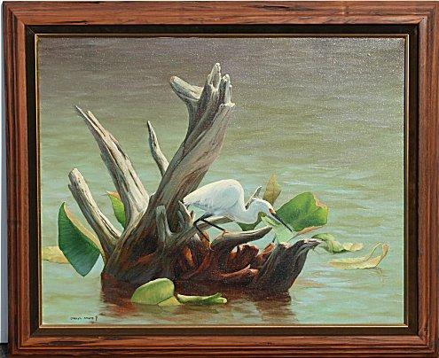 Appraisal: STAVES Carolyn American th C Pelicans Nest OIL Canvas ''