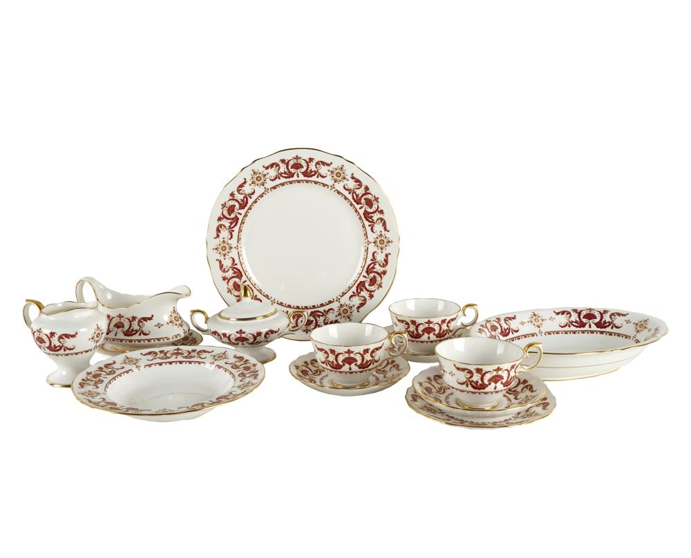 Appraisal: CROWN STAFFORDSHIRE PORCELAIN TABLE SERVICEBerkeley Square comprising dinner plates inches