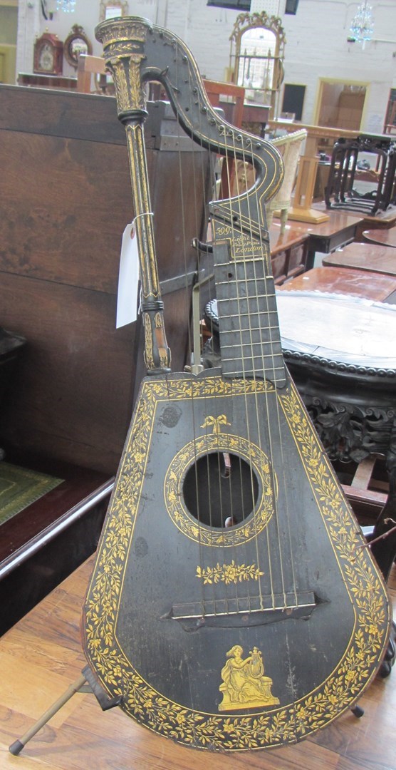 Appraisal: A Dital Harp by Edward Light early th century gilt