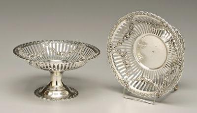 Appraisal: Pair sterling openwork compotes openwork bowls with rose swags marks