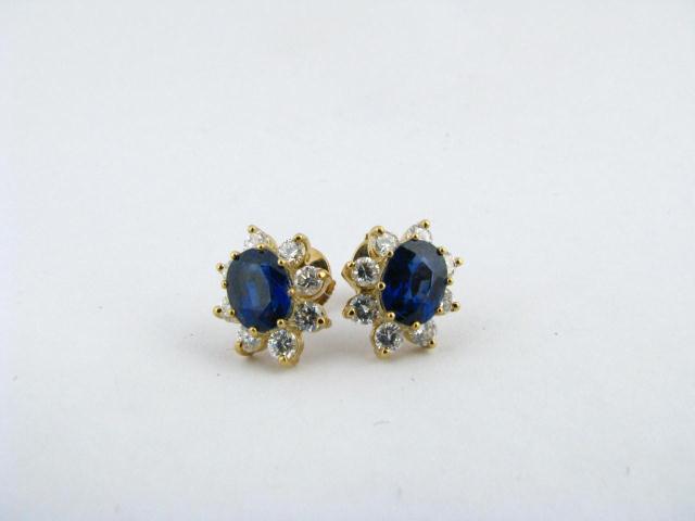 Appraisal: Lady's Sapphire and Diamond Earrings consisting of cts total weight