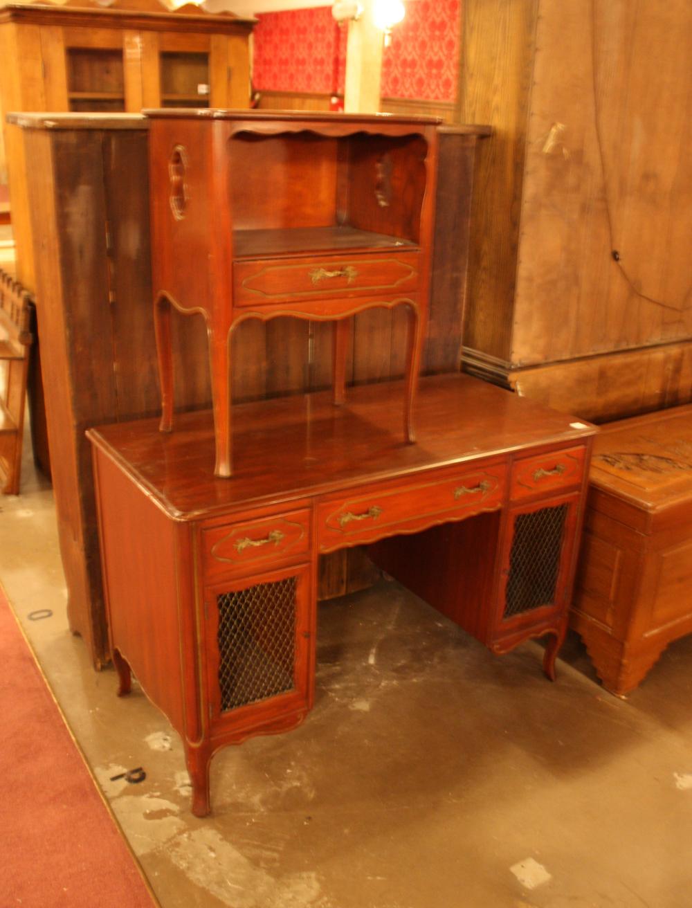 Appraisal: PROVINCIAL STYLE VANITY AND MATCHING NIGHTSTAND American mid- th century