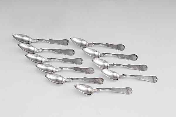 Appraisal: T G Calvert Coin Silver Teaspoons Lexington Kentucky ca -