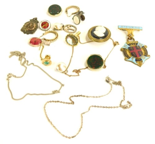 Appraisal: Silver and costume jewellery including earrings brooch cuff links and