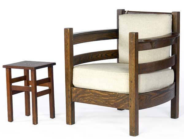 Appraisal: KARPEN STICKLEY BROTHERS Karpen barrel chair with loose cushions together