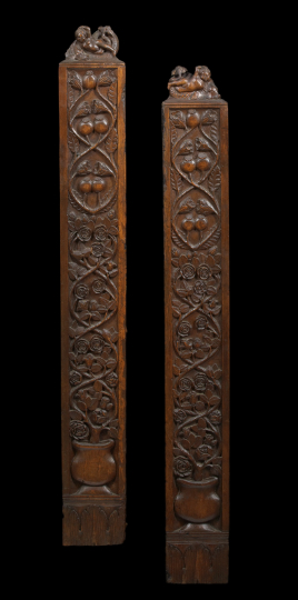 Appraisal: Pair of Spanish Carved Walnut Balusters third quarter th century