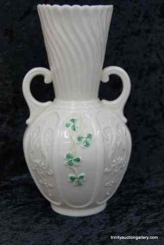 Appraisal: Vintage Irish ''Belleek'' Porcelain Shamrock VaseClearly marked on bottom ''Belleek''