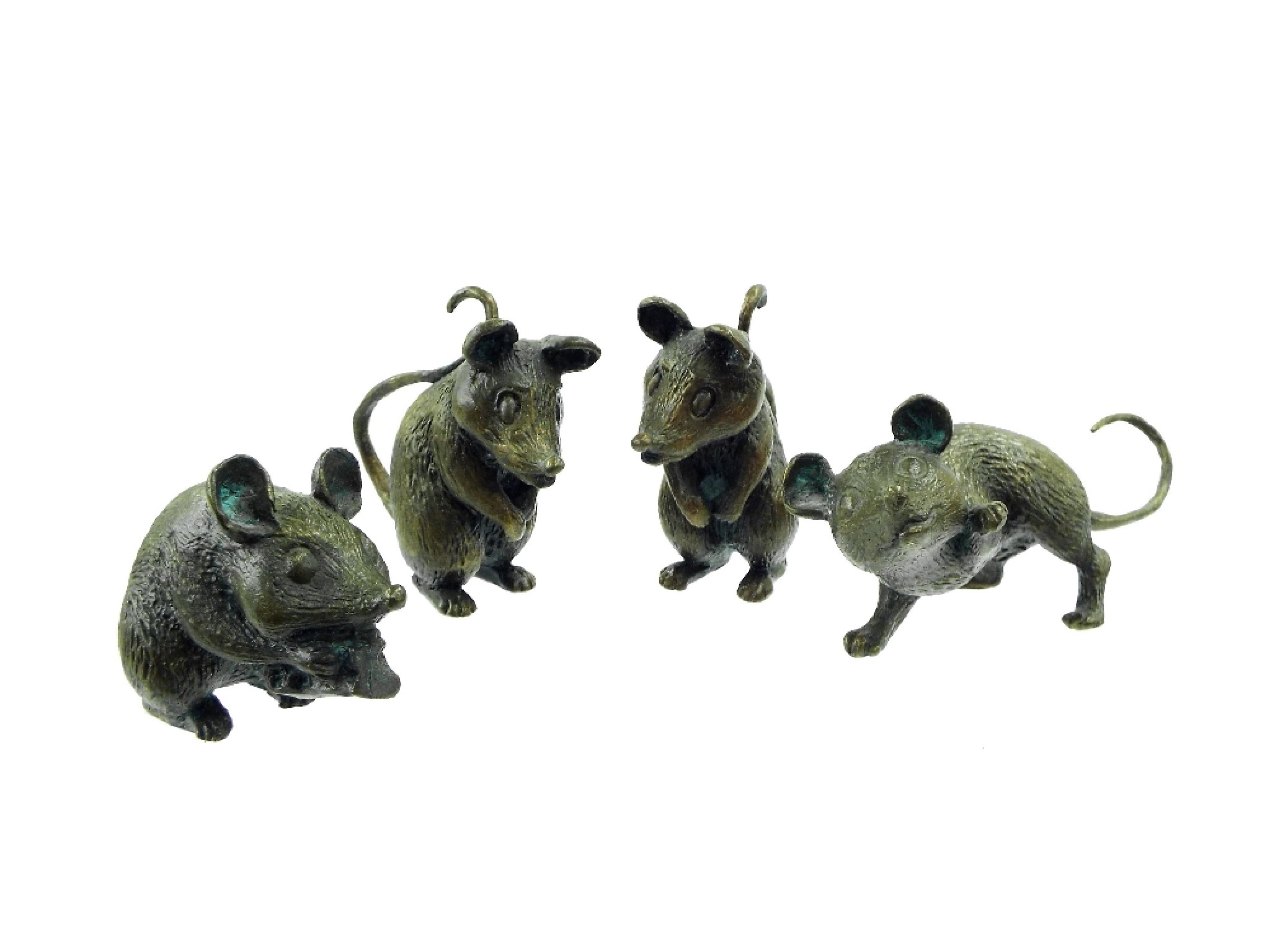 Appraisal: Collection of four various cast bronze mice