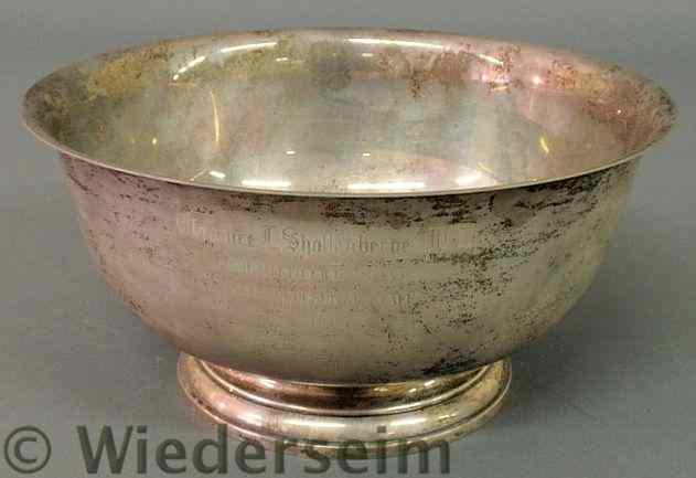 Appraisal: Large sterling silver Paul Revere style bowl inscribed Clarence L