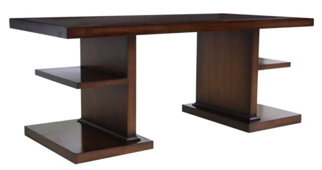 Appraisal: Art Deco style walnut office desk Carrocel Interiors having rectangular