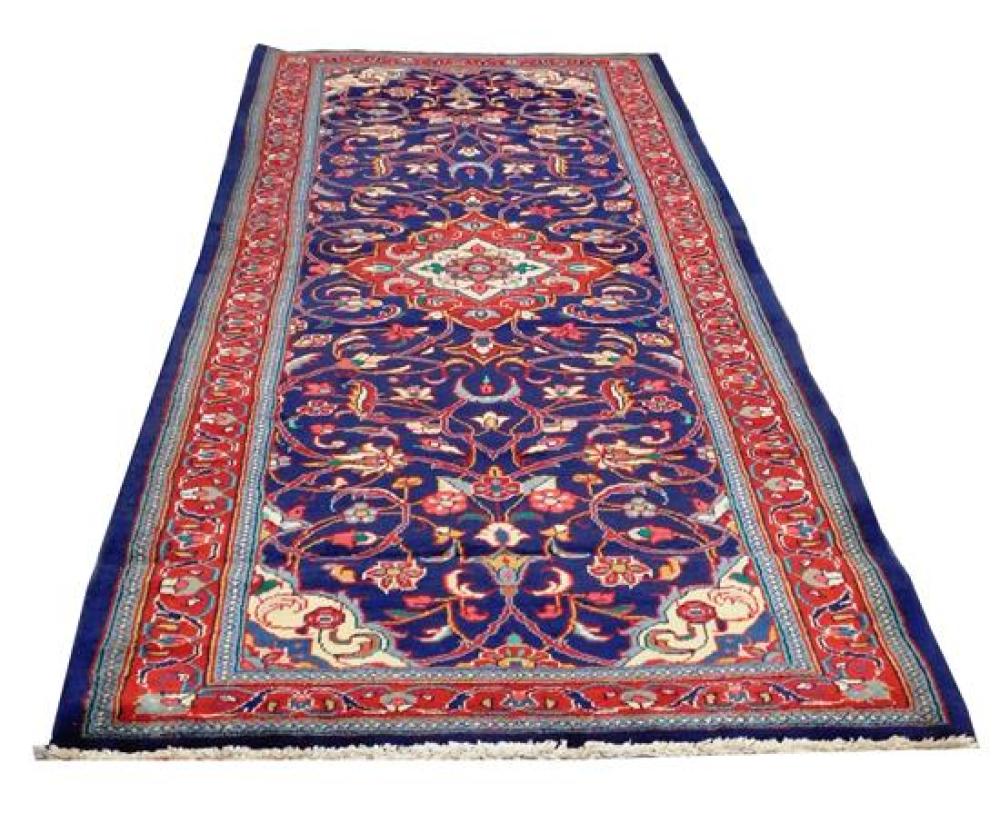 Appraisal: RUG Persian Hamadan runner ' x ' hand-knotted wool red