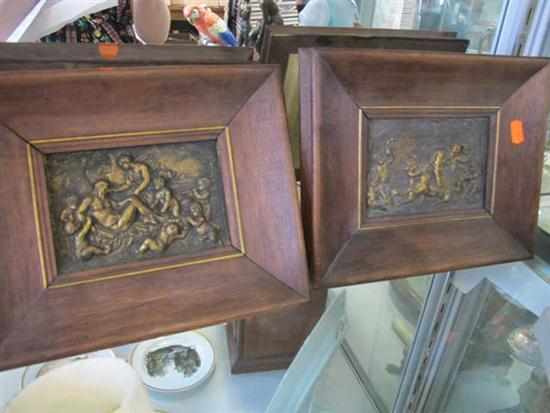 Appraisal: TWO FRAMED RELIEF PLAQUES