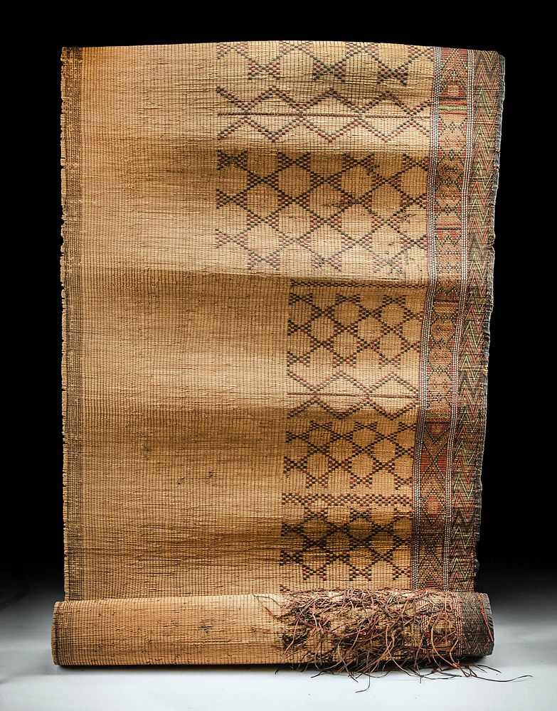 Appraisal: Early th C African Tuareg Reed and Leather Mat North