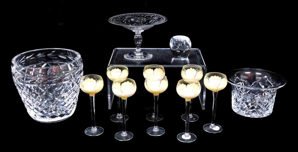 Appraisal: GLASS Baccarat Waterford Yeoward etc twelve pieces including Baccarat owl