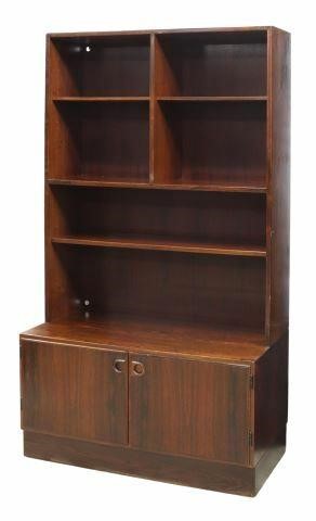 Appraisal: Danish mid-century modern rosewood bookcase c s having five adjustable