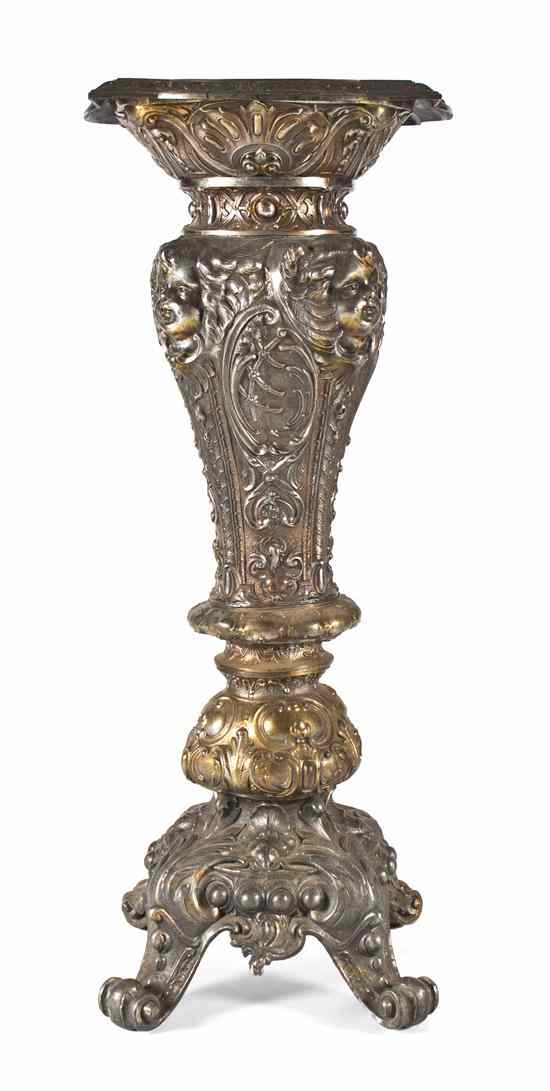 Appraisal: A Neoclassical Gilt Metal Pedestal having a shaped top above