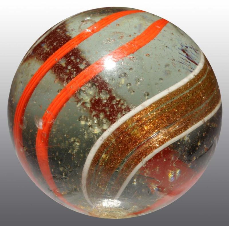 Appraisal: Type One Lutz Marble Description Clear base with orange bands